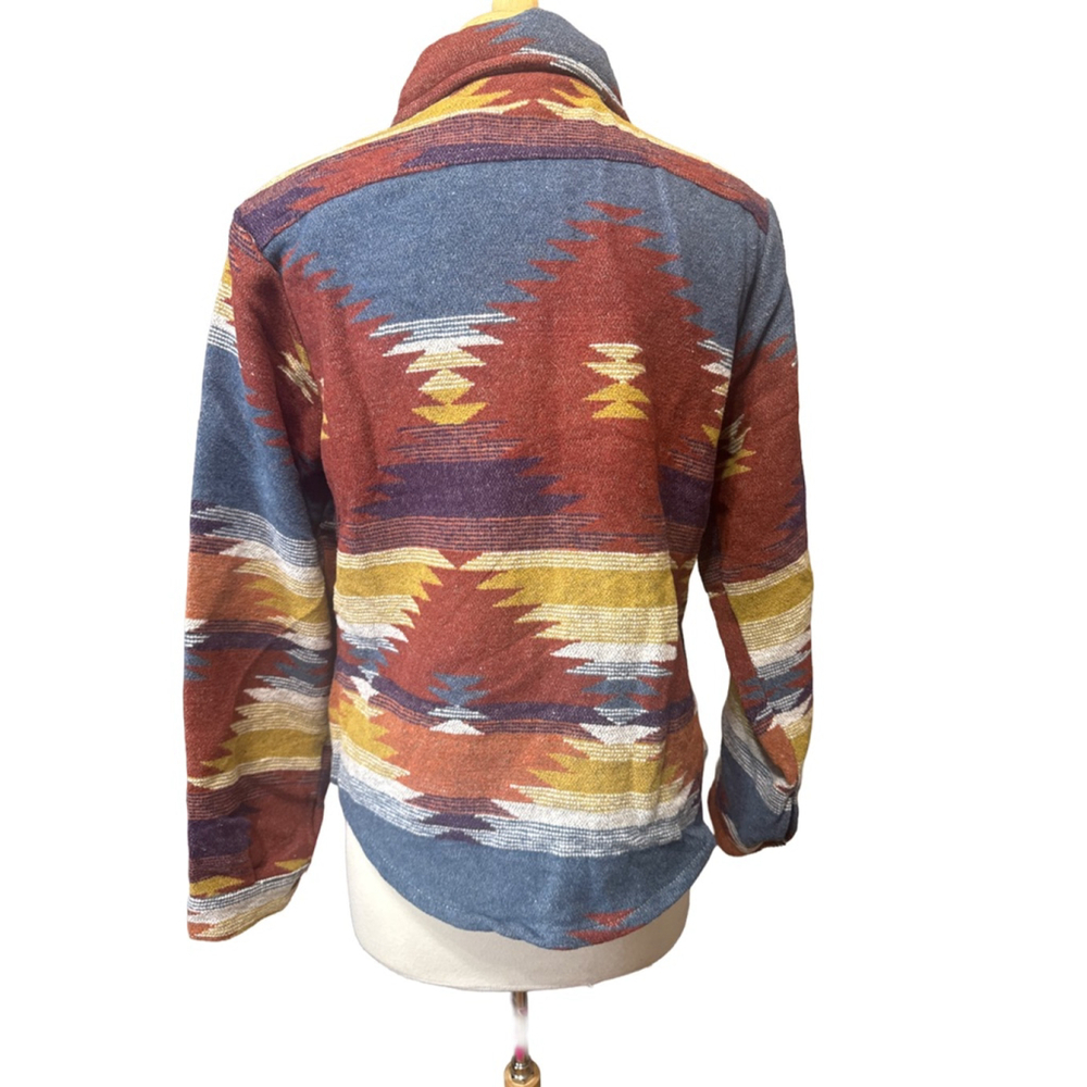 Aztec Pattern Lightweight Button Shirt Jacket Xl - image 3